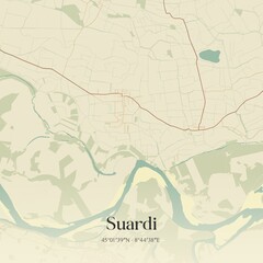 Vintage map of Suardi, Italy.