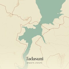 Fototapeta premium Vintage map of Tadasuni, Italy.