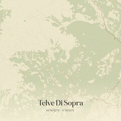 Obraz premium Vintage map of Telve Di Sopra, Italy.