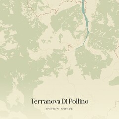 Obraz premium Vintage map of Terranova Di Pollino, Italy.