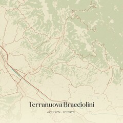 Obraz premium Vintage map of Terranuova Bracciolini, Italy.