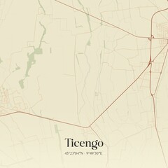 Naklejka premium Vintage map of Ticengo, Italy.