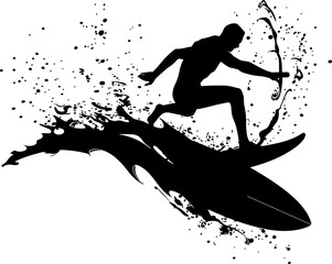 Male surfer silhouette