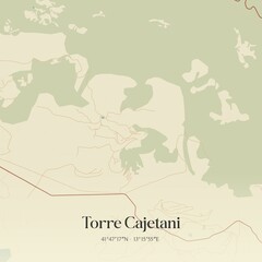 Vintage map of Torre Cajetani, Italy.