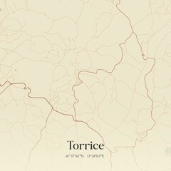 Fototapeta premium Vintage map of Torrice, Italy.