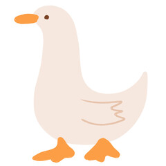 Cute flat duck illustration with minimalist style