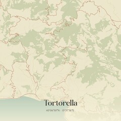 Vintage map of Tortorella, Italy.