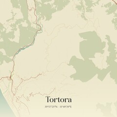 Obraz premium Vintage map of Tortora, Italy.