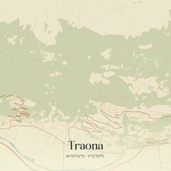 Vintage map of Traona, Italy.