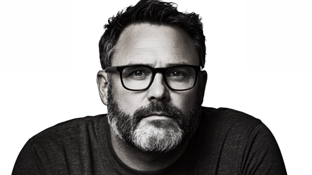 a black and white photo of a man wearing glasses and a beard PNG image, PNG file, Generative art. - Powered by Adobe