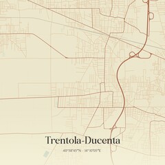 Vintage map of Trentola-Ducenta, Italy.