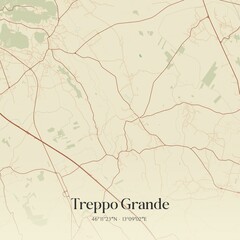 Obraz premium Vintage map of Treppo Grande, Italy.