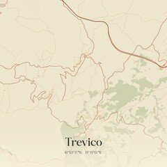 Vintage map of Trevico, Italy.