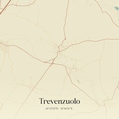 Fototapeta premium Vintage map of Trevenzuolo, Italy.