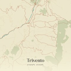 Vintage map of Trivento, Italy.