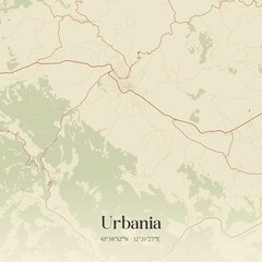 Obraz premium Vintage map of Urbania, Italy.