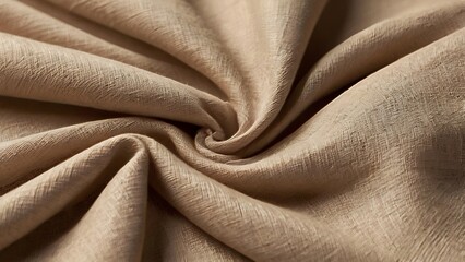 Elegant Beige Linen: Soft Fabric Texture with Delicate Weave and Subtle Folds