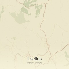 Obraz premium Vintage map of Usellus, Italy.