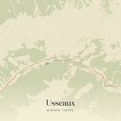Obraz premium Vintage map of Usseaux, Italy.