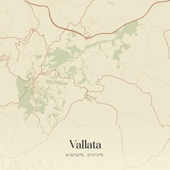 Vintage map of Vallata, Italy.
