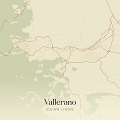 Obraz premium Vintage map of Vallerano, Italy.