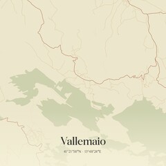 Vintage map of Vallemaio, Italy.