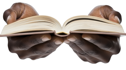 a person holding an open book in their hands PNG image, PNG file, Generative art.