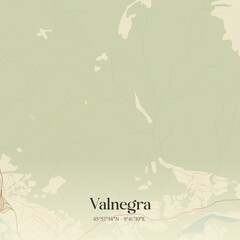 Vintage map of Valnegra, Italy.