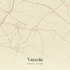 Vintage map of Vazzola, Italy.
