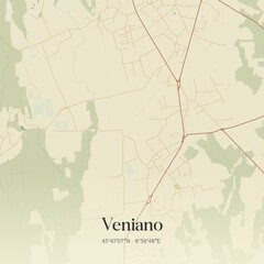 Obraz premium Vintage map of Veniano, Italy.