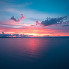 Naklejka premium sunset over the sea