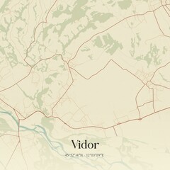 Vintage map of Vidor, Italy.