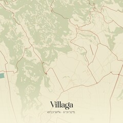 Vintage map of Villaga, Italy.