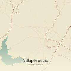 Obraz premium Vintage map of Villaperuccio, Italy.