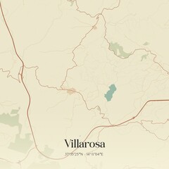 Naklejka premium Vintage map of Villarosa, Italy.