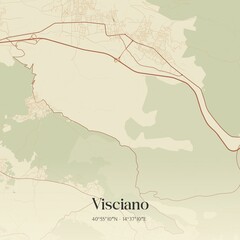 Obraz premium Vintage map of Visciano, Italy.