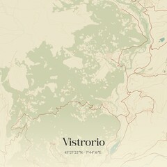 Vintage map of Vistrorio, Italy.