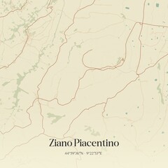 Naklejka premium Vintage map of Ziano Piacentino, Italy.