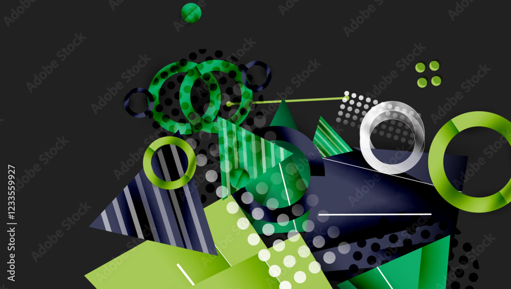 Poster creative triangles and circles composition