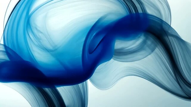 Abstract blue flowing wave design, white background, for website header or banner