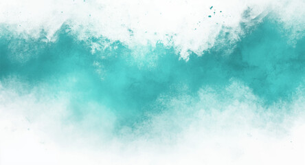 Watercolor art background. teal green and white watercolor backdrop empty space for text, banner, presentation or product display graphic design
