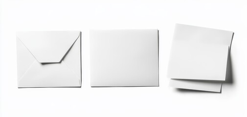 Elegant arrangement of square envelopes with empty interiors.