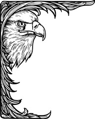 Eagle corner border drawing