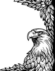 Eagle corner border drawing