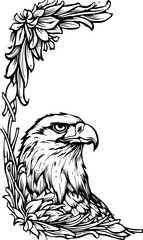 Eagle corner border drawing