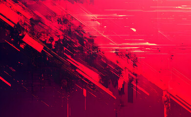 Crimson Glitch: Abstract Digital Art