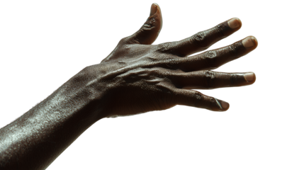 a close up of a person's hand against a transparent background, PNG image, PNG file, Generative art.