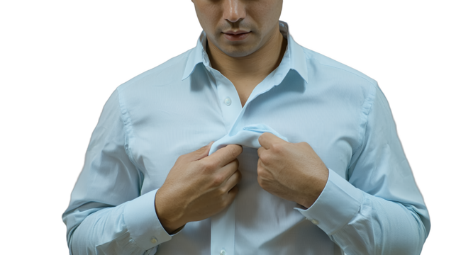 a young man wearing a blue dress shirt and tie PNG image, PNG file, Generative art.