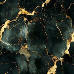 This image features a luxurious dark green marble texture with striking gold veining.