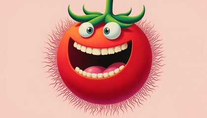 Happy Tomato Cartoon Character Illustration